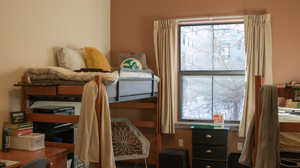 A CSU dorm room in Academic Village