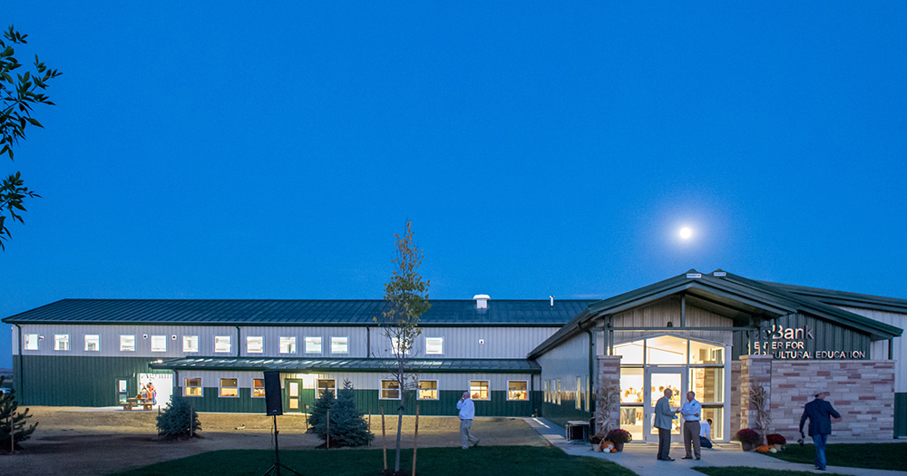 Night shot of outside ARDEC building