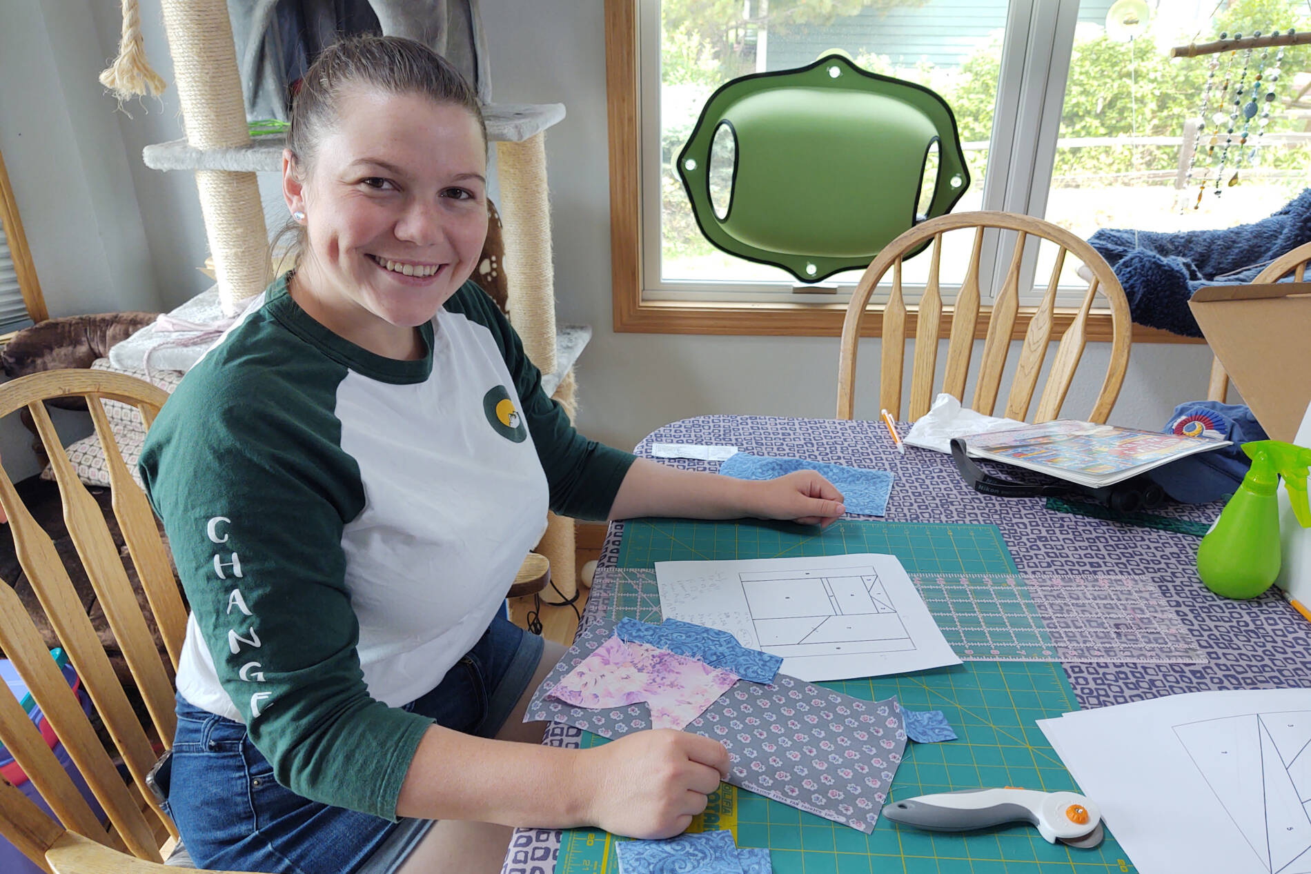 Cutting out fabric for quilting