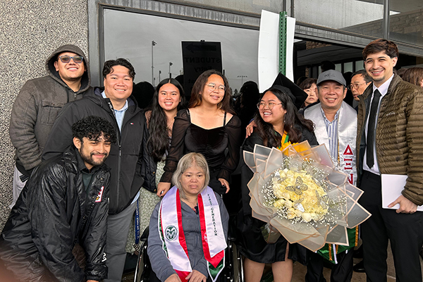 Cindy and family at graduation