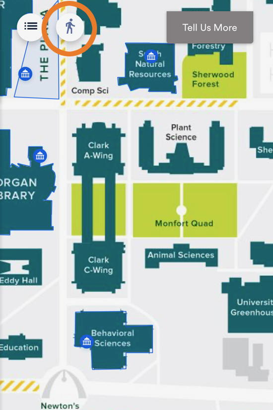 Screenshot of self-guided tour screen with person icon highlighted