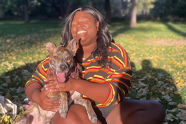 Alexis with her dog