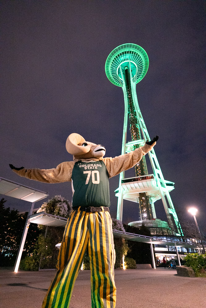 Cam the Ram near the Space Needle