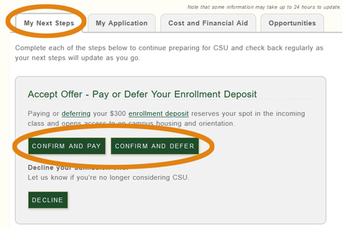 Screenshot with payment buttons circled