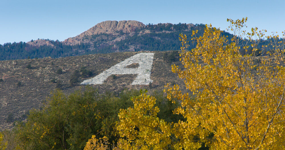 The A and Horsetooth from west Fort Collins in the fall