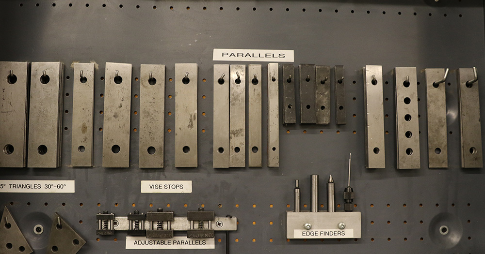 A close shot of various pieces of metal that can be used to create machine parts