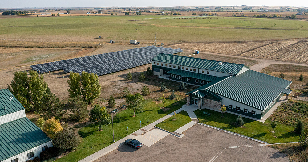 Aerial shot of ARDEC farm and facilities