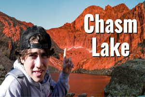Student vlogger, Frankie, at Chasm Lake.